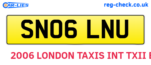 SN06LNU are the vehicle registration plates.
