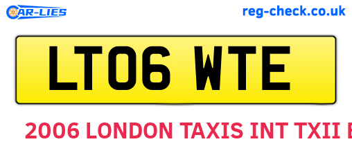 LT06WTE are the vehicle registration plates.