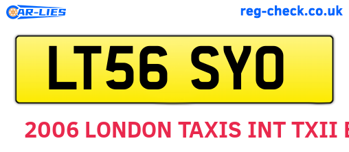 LT56SYO are the vehicle registration plates.