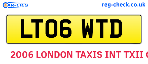 LT06WTD are the vehicle registration plates.