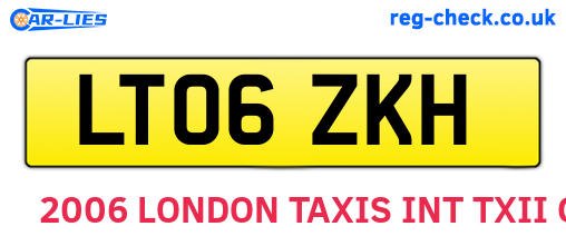 LT06ZKH are the vehicle registration plates.