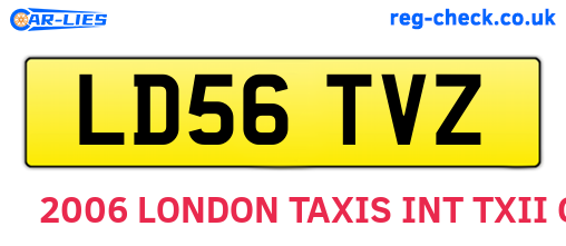 LD56TVZ are the vehicle registration plates.