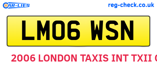 LM06WSN are the vehicle registration plates.