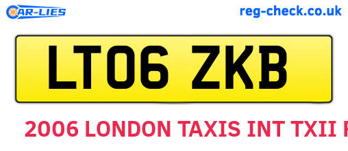 LT06ZKB are the vehicle registration plates.