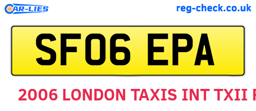 SF06EPA are the vehicle registration plates.