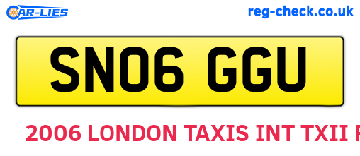 SN06GGU are the vehicle registration plates.