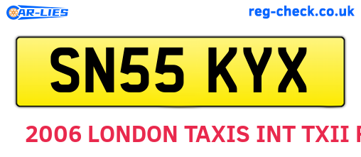SN55KYX are the vehicle registration plates.