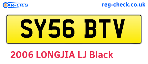 SY56BTV are the vehicle registration plates.