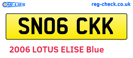 SN06CKK are the vehicle registration plates.
