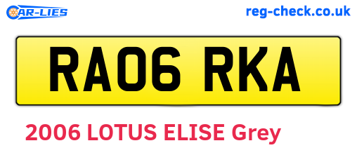 RA06RKA are the vehicle registration plates.