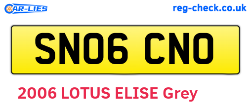 SN06CNO are the vehicle registration plates.