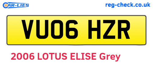 VU06HZR are the vehicle registration plates.