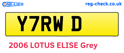 Y7RWD are the vehicle registration plates.