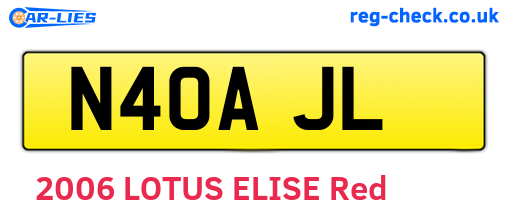 N40AJL are the vehicle registration plates.