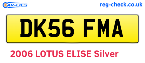 DK56FMA are the vehicle registration plates.