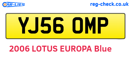 YJ56OMP are the vehicle registration plates.