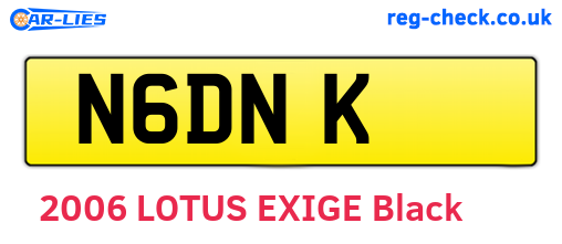N6DNK are the vehicle registration plates.