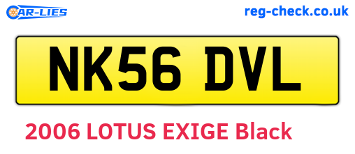 NK56DVL are the vehicle registration plates.