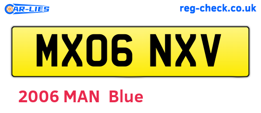 MX06NXV are the vehicle registration plates.