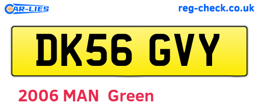 DK56GVY are the vehicle registration plates.