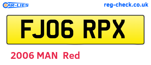 FJ06RPX are the vehicle registration plates.