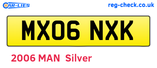 MX06NXK are the vehicle registration plates.