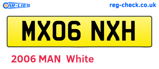 MX06NXH are the vehicle registration plates.