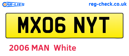 MX06NYT are the vehicle registration plates.
