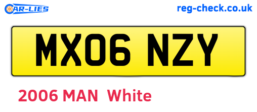 MX06NZY are the vehicle registration plates.