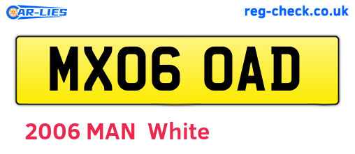 MX06OAD are the vehicle registration plates.
