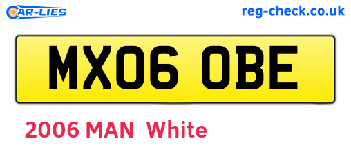 MX06OBE are the vehicle registration plates.
