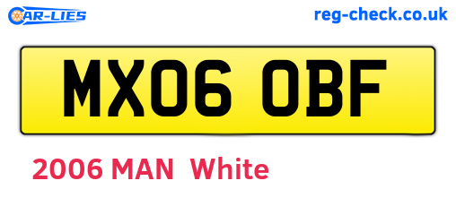 MX06OBF are the vehicle registration plates.