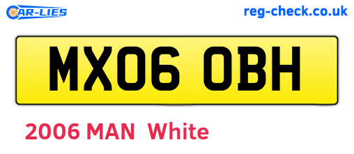 MX06OBH are the vehicle registration plates.