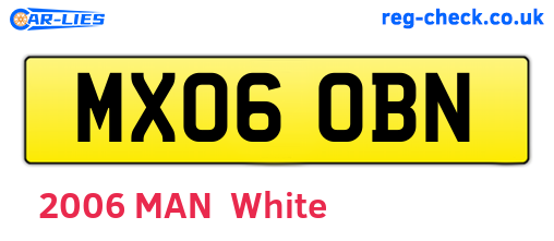 MX06OBN are the vehicle registration plates.