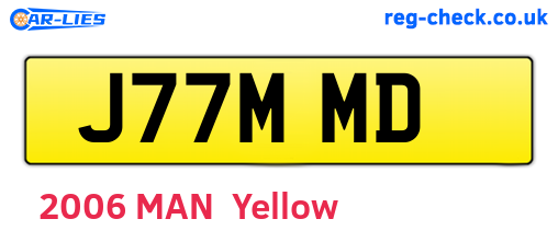 J77MMD are the vehicle registration plates.