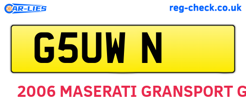 G5UWN are the vehicle registration plates.