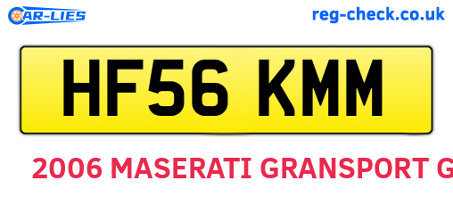 HF56KMM are the vehicle registration plates.