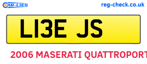 L13EJS are the vehicle registration plates.
