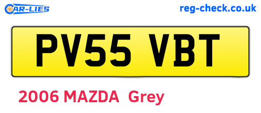 PV55VBT are the vehicle registration plates.