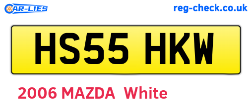 HS55HKW are the vehicle registration plates.