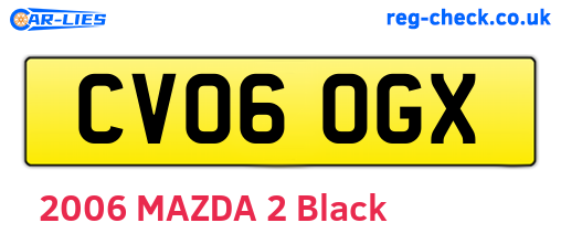 CV06OGX are the vehicle registration plates.