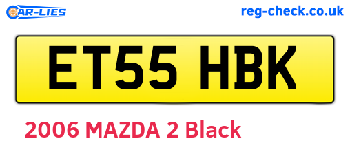 ET55HBK are the vehicle registration plates.