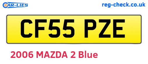 CF55PZE are the vehicle registration plates.