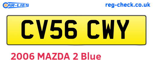 CV56CWY are the vehicle registration plates.