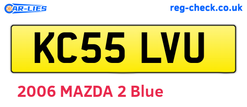 KC55LVU are the vehicle registration plates.