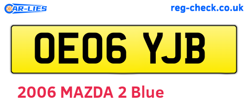OE06YJB are the vehicle registration plates.
