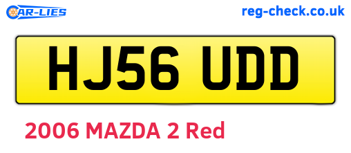 HJ56UDD are the vehicle registration plates.