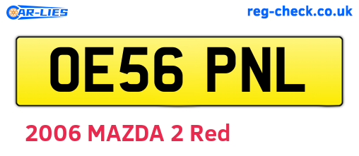 OE56PNL are the vehicle registration plates.