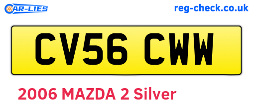 CV56CWW are the vehicle registration plates.