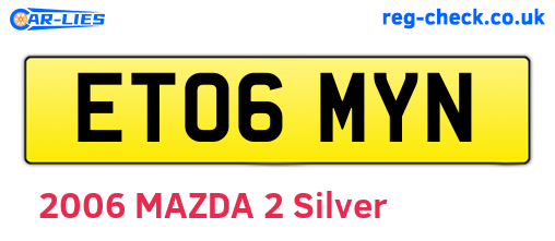 ET06MYN are the vehicle registration plates.